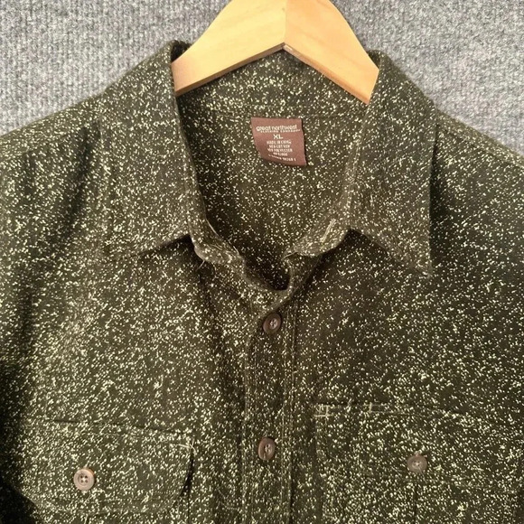 Great Northwest Shirt Mens XL Green Speckled Camping Outdoor Fall Casual Flannel - Picture 4 of 13